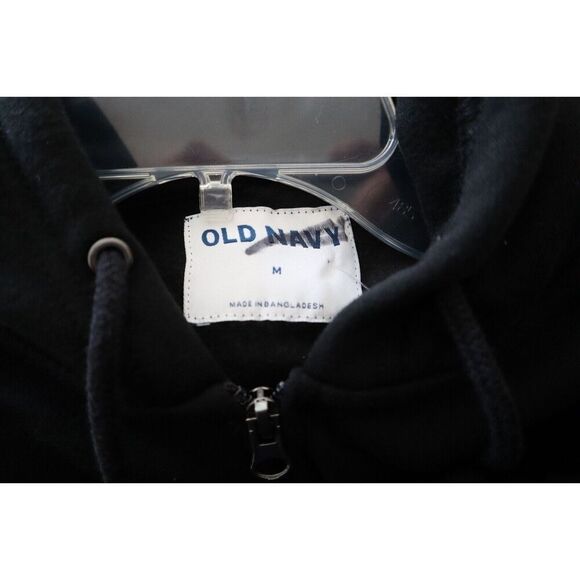 Old Navy 207128-01 Men's Sz M Blackjack Black Classic Front Zip Hoodie Jacket - Picture 3 of 5